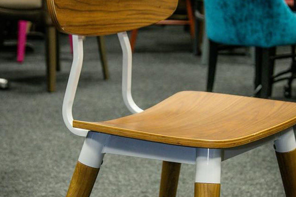 Hospitality Plus Felix Chair - Ply Seat-natural with white frame  