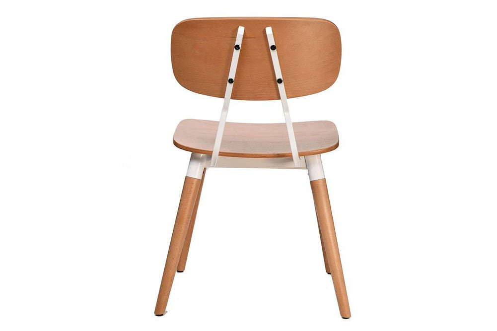 Hospitality Plus Felix Chair - Ply Seat-natural with white frame  