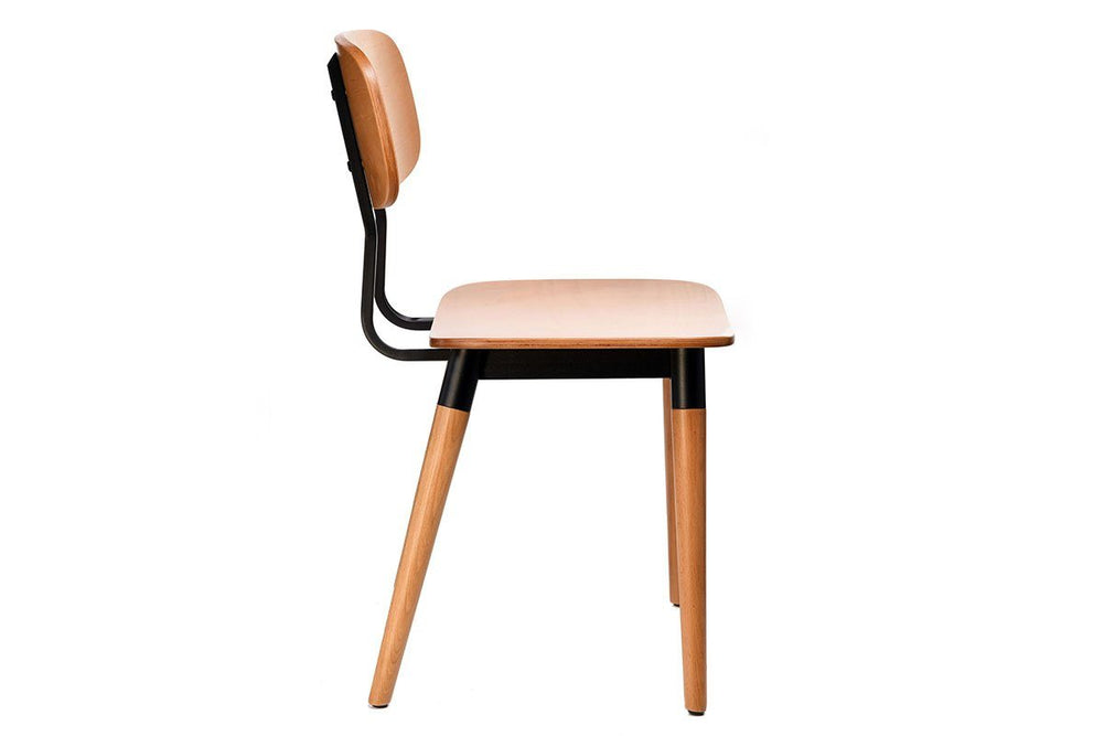 Hospitality Plus Felix Chair - Ply Seat-natural with white frame  