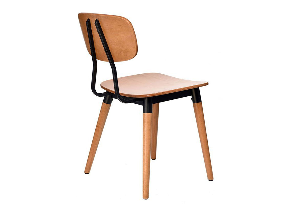 Hospitality Plus Felix Chair - Ply Seat-natural with white frame  
