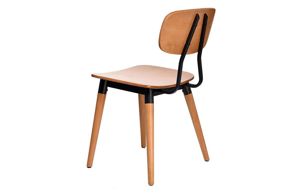 Hospitality Plus Felix Chair - Ply Seat-natural with white frame  