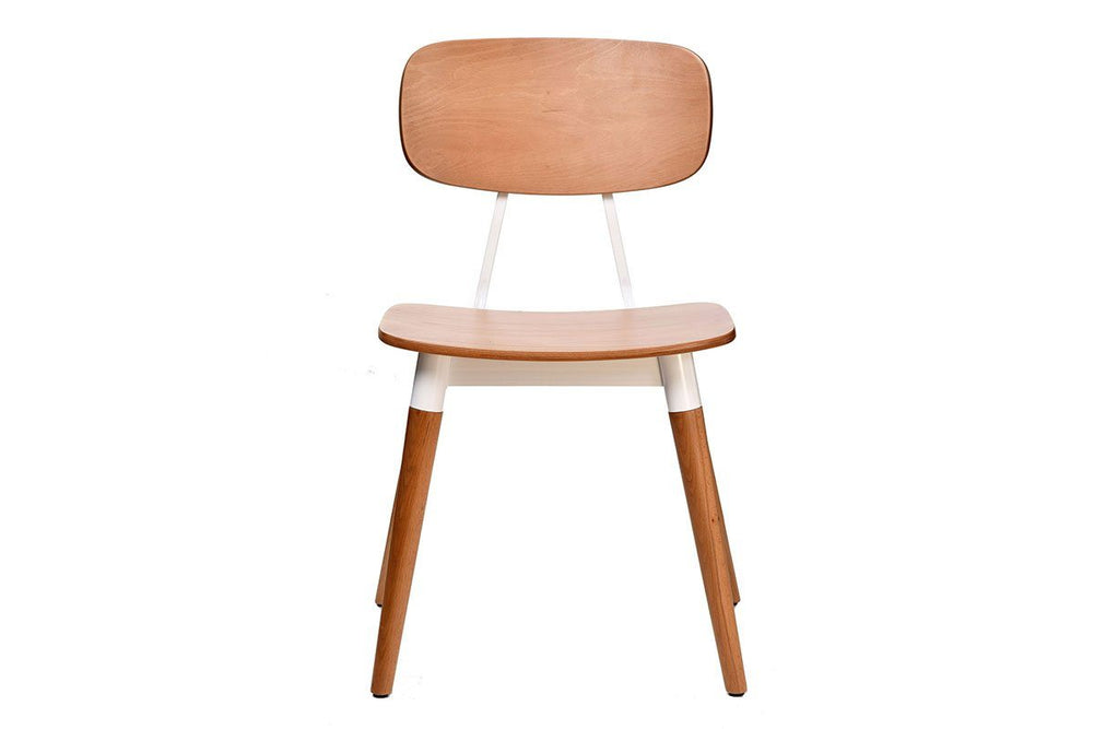 Hospitality Plus Felix Chair - Ply Seat-natural with white frame  