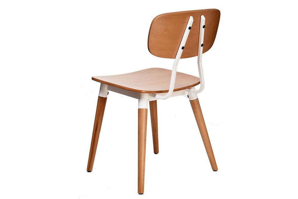 Hospitality Plus Felix Chair - Ply Seat-natural with white frame  