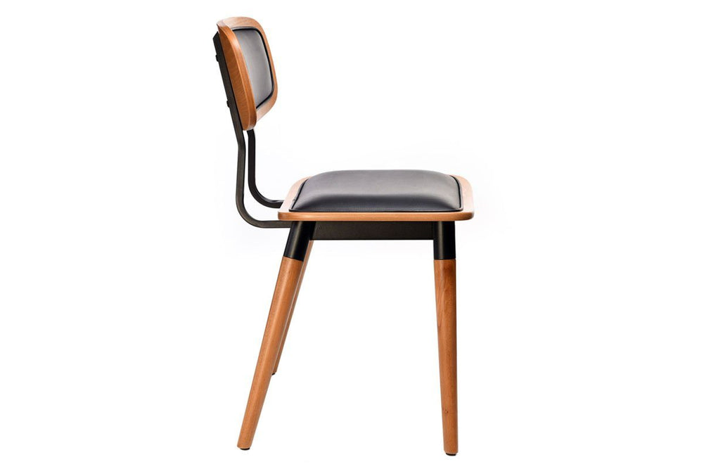 Hospitality Plus Felix Chair - Vinyl Seat-lancaster oak  