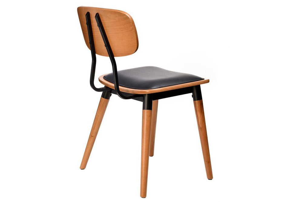 Hospitality Plus Felix Chair - Vinyl Seat-lancaster oak  