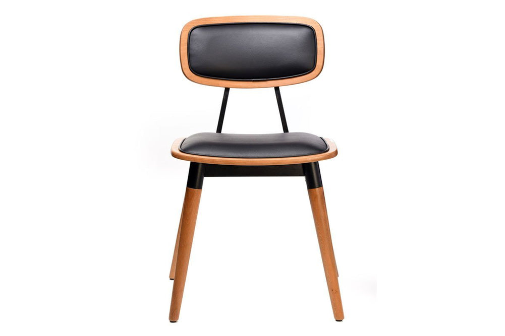 Hospitality Plus Felix Chair - Vinyl Seat-lancaster oak  