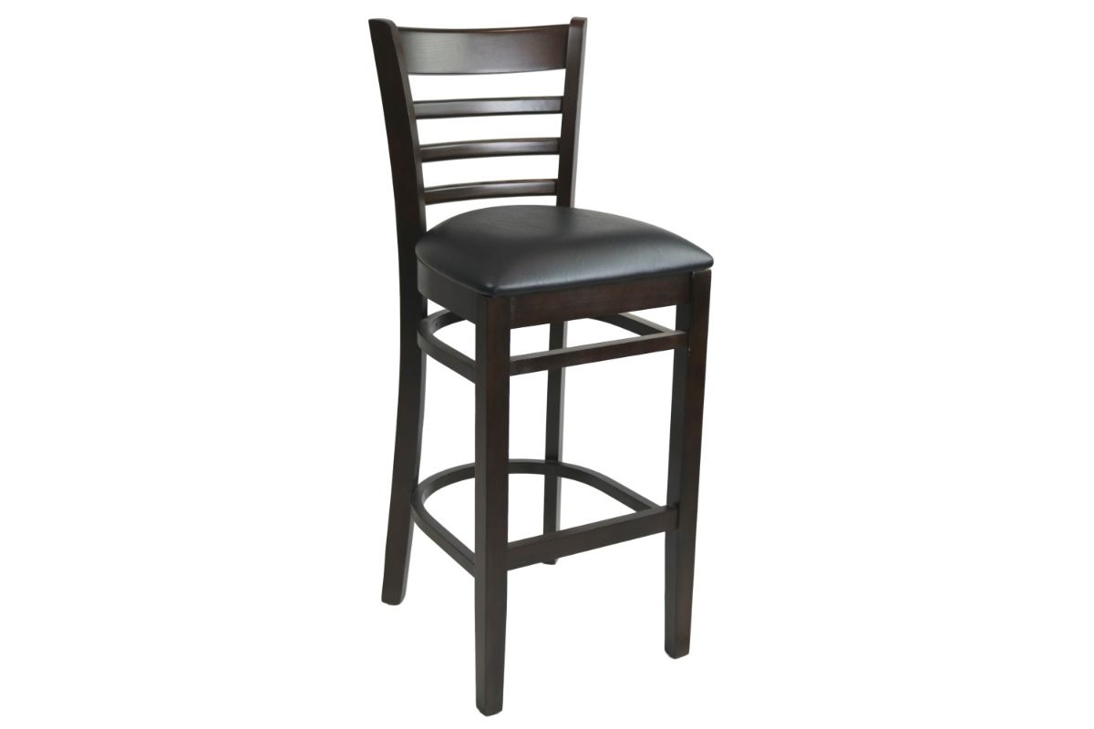Hospitality Plus Florence Bar Stool - European Made - Vinyl Seat Hospitality Plus chocolate frame/ black seat 