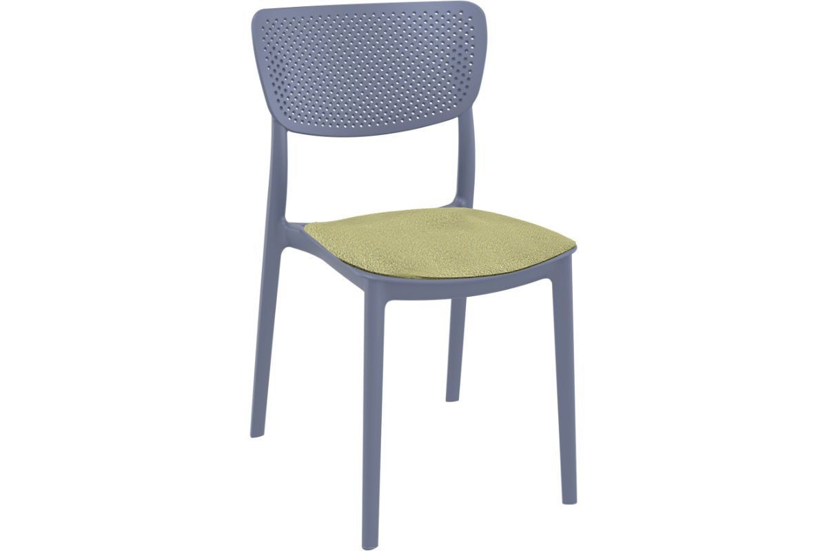 Hospitality Plus Lucy Dining Chair - Stackable Outdoor/Indoor Chair Hospitality Plus anthracite olive green cushion 