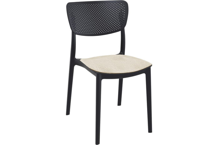 Hospitality Plus Lucy Dining Chair - Stackable Outdoor/Indoor Chair Hospitality Plus black taupe cushion 