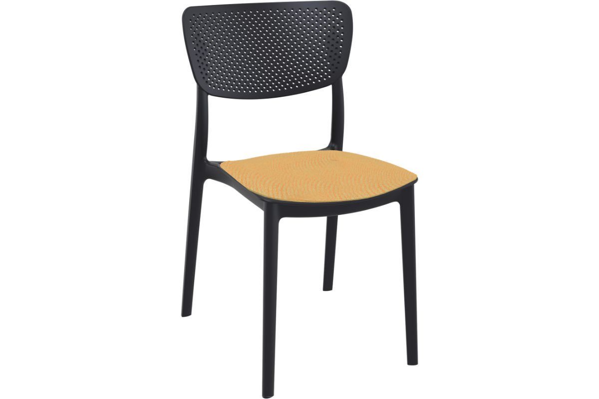Hospitality Plus Lucy Dining Chair - Stackable Outdoor/Indoor Chair Hospitality Plus black orange cushion 
