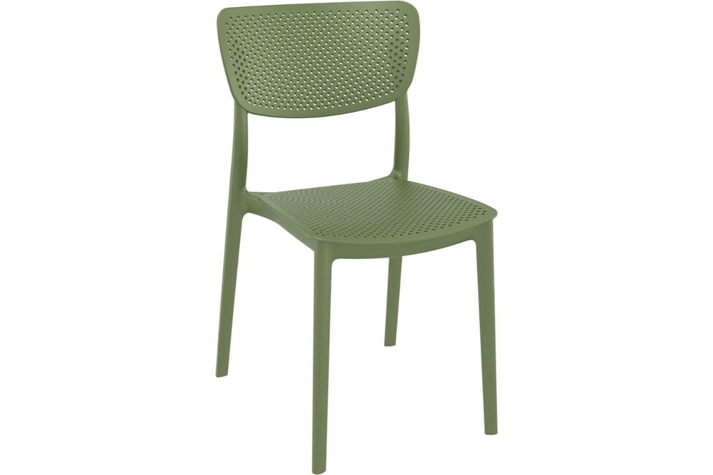 Hospitality Plus Lucy Dining Chair - Stackable Outdoor/Indoor Chair-olive green none 