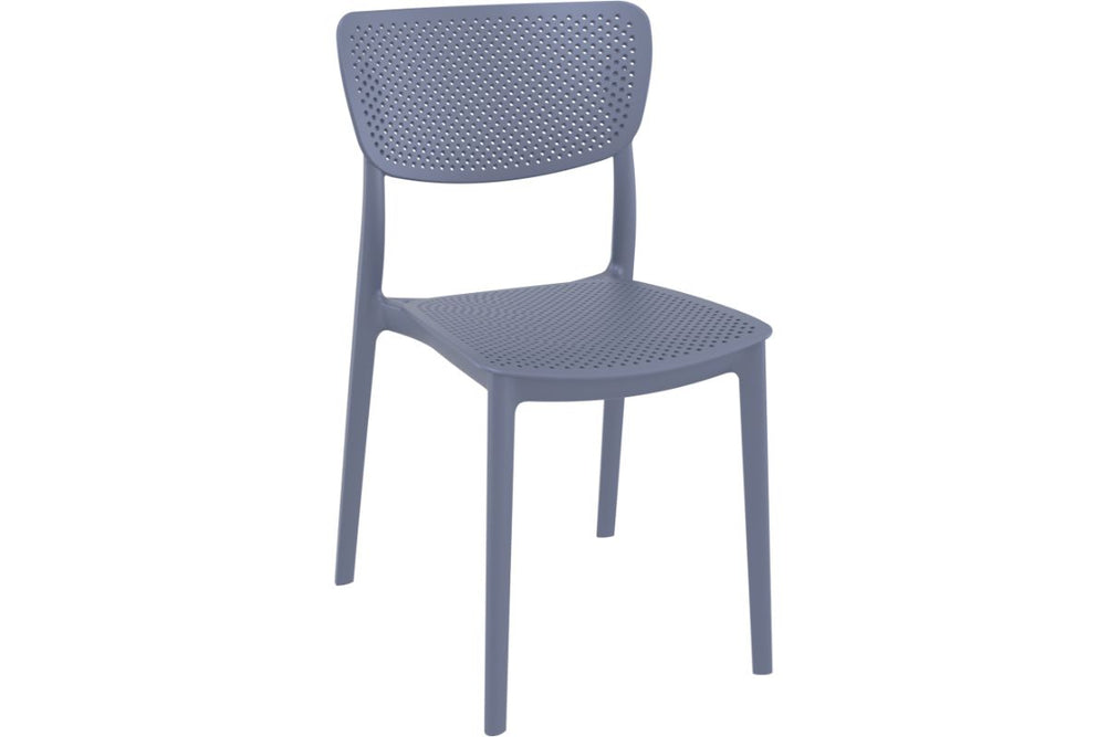 Hospitality Plus Lucy Dining Chair - Stackable Outdoor/Indoor Chair-anthracite none 