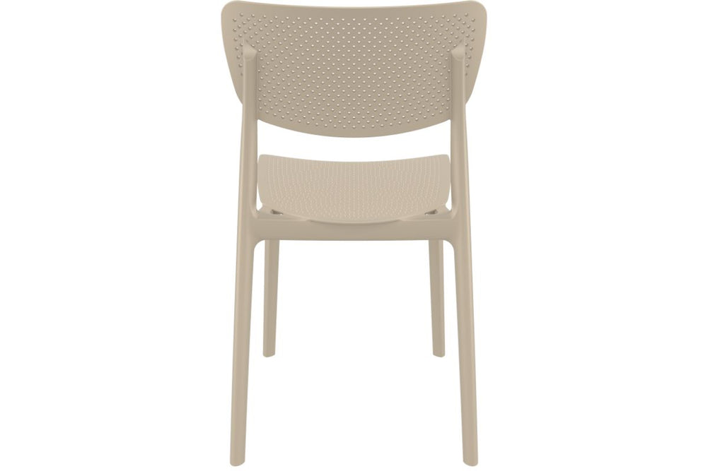 Hospitality Plus Lucy Dining Chair - Stackable Outdoor/Indoor Chair-olive green orange cushion 