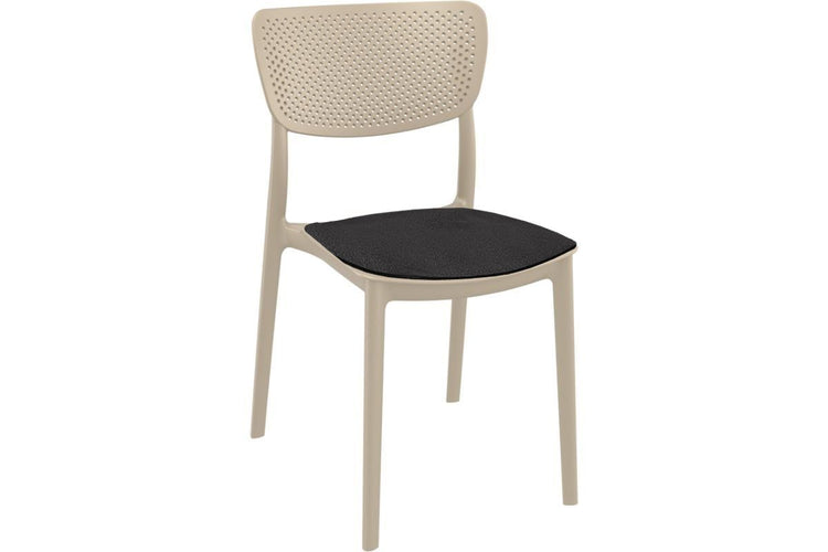 Hospitality Plus Lucy Dining Chair - Stackable Outdoor/Indoor Chair Hospitality Plus taupe black cushion 