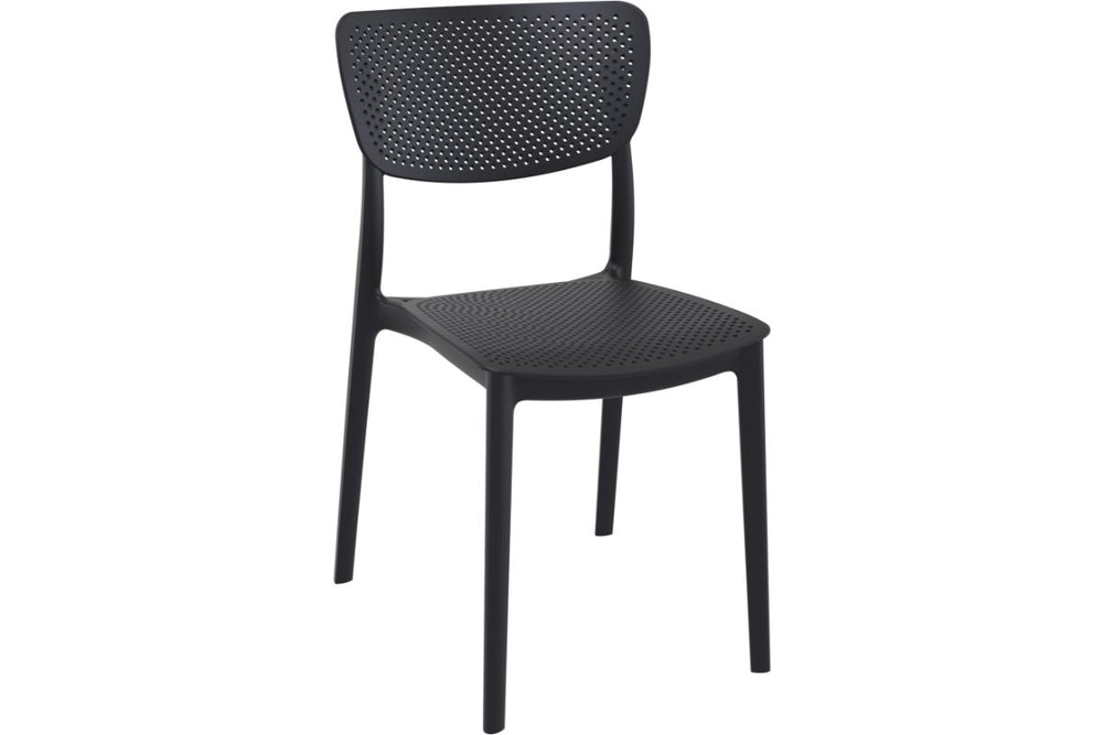 Hospitality Plus Lucy Dining Chair - Stackable Outdoor/Indoor Chair-black none 
