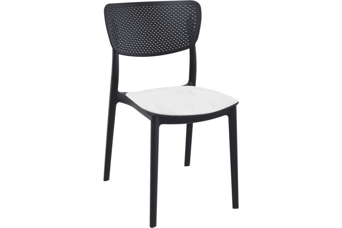 Hospitality Plus Lucy Dining Chair - Stackable Outdoor/Indoor Chair Hospitality Plus black metallic cushion 