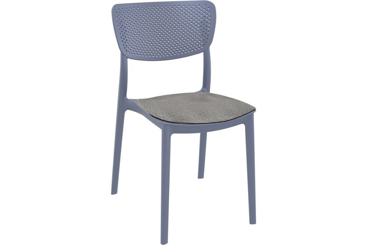 Hospitality Plus Lucy Dining Chair - Stackable Outdoor/Indoor Chair-anthracite anthracite cushion 