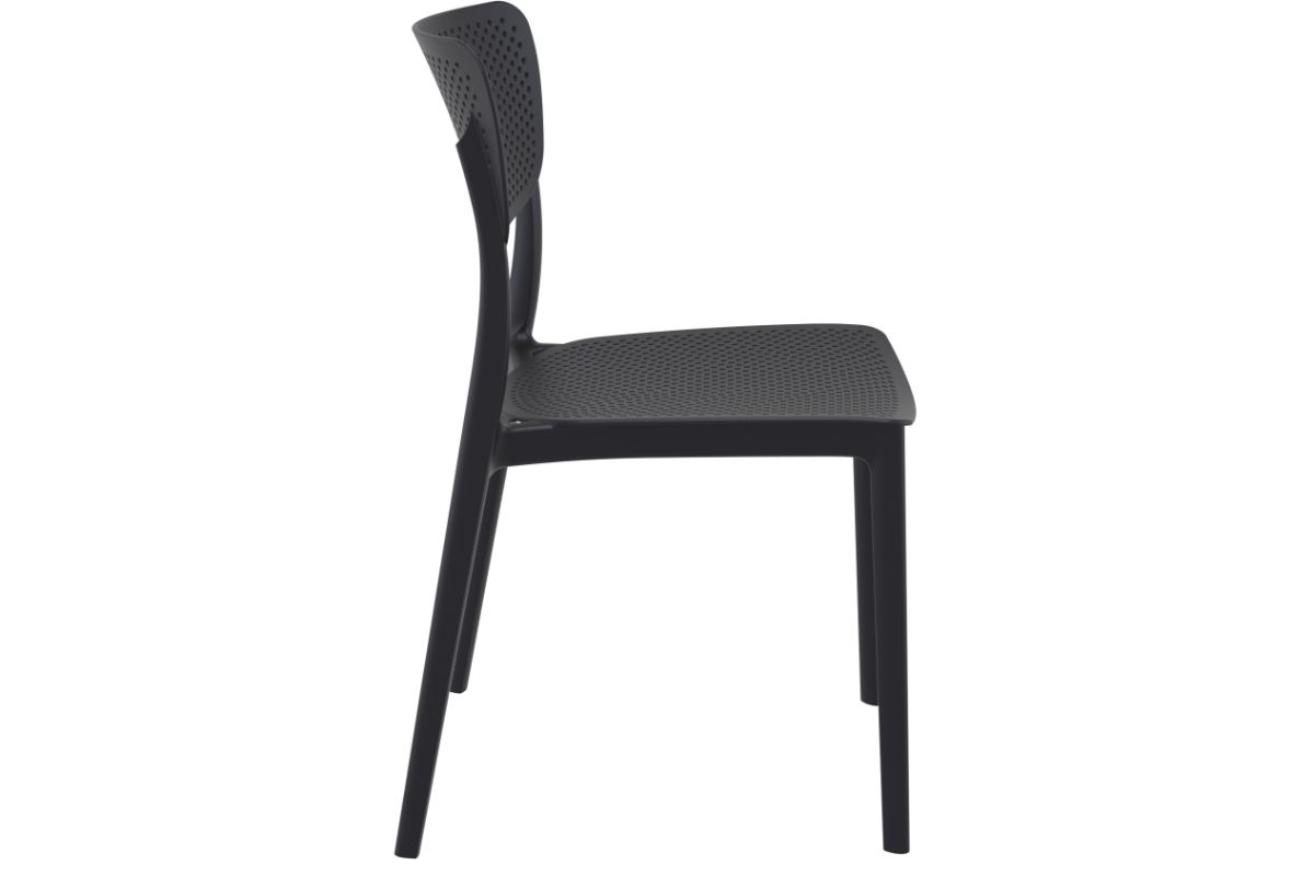 Hospitality Plus Lucy Dining Chair - Stackable Outdoor/Indoor Chair-olive green orange cushion 