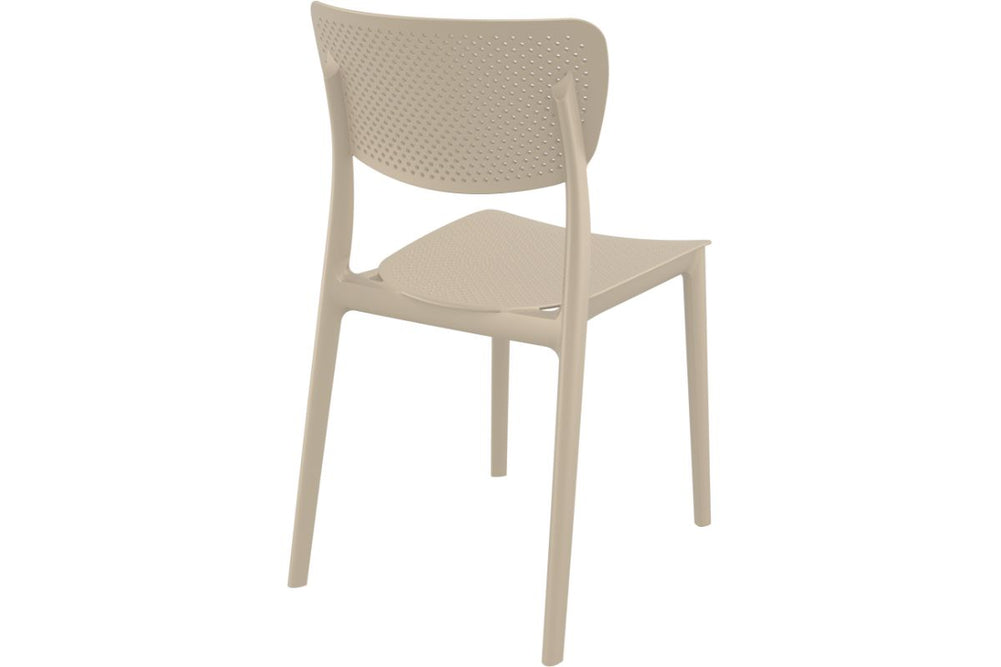 Hospitality Plus Lucy Dining Chair - Stackable Outdoor/Indoor Chair-olive green orange cushion 