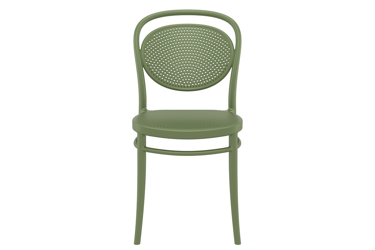 Hospitality Plus Marcel Stacking Chair-olive green  