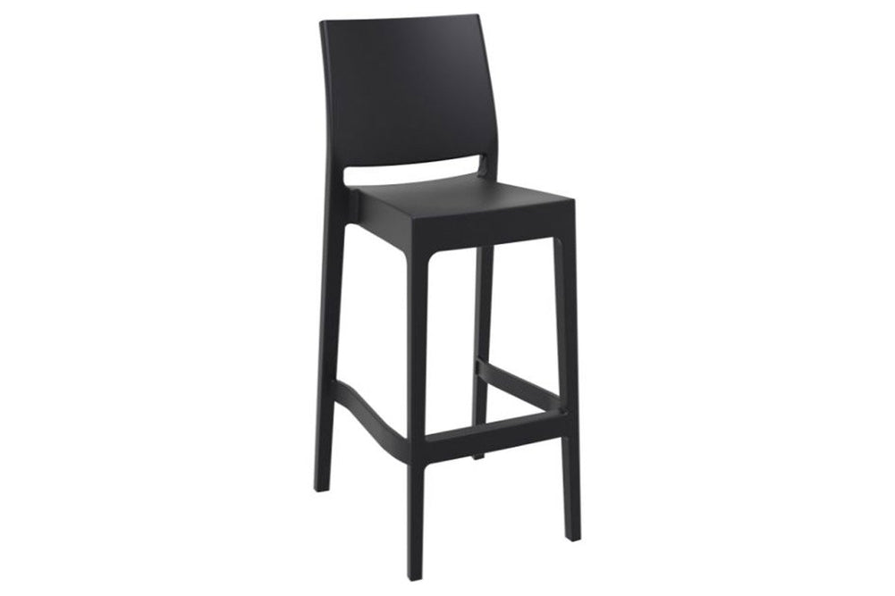 Hospitality Plus Maya Bar Stool - 750mm Seat Height [1080H x 400W]-black  