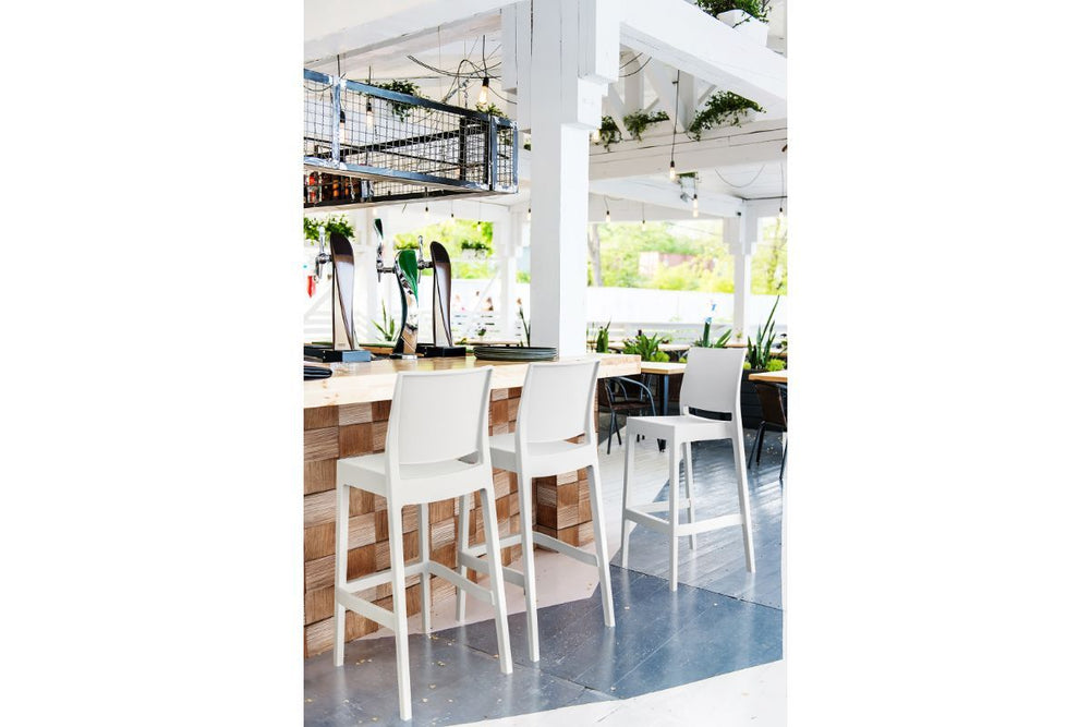 Hospitality Plus Maya Bar Stool - 750mm Seat Height [1080H x 400W]-white  