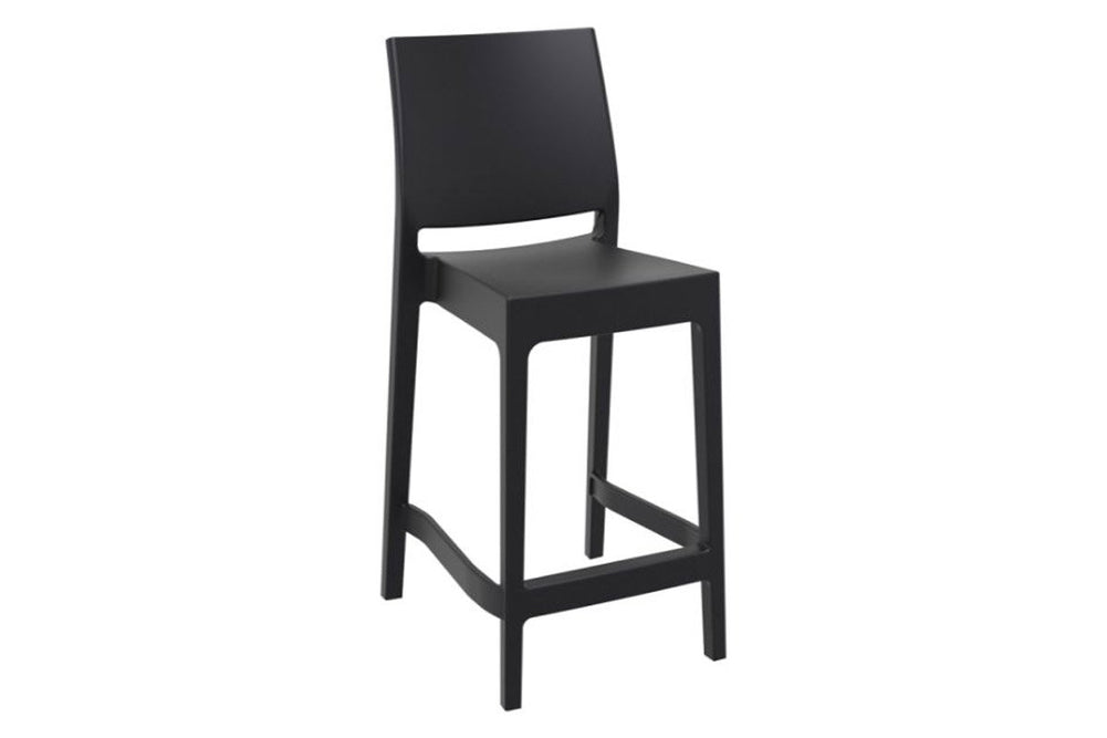 Hospitality Plus Maya Bar Stool - 650mm Seat Height [970H x 400W]-black  