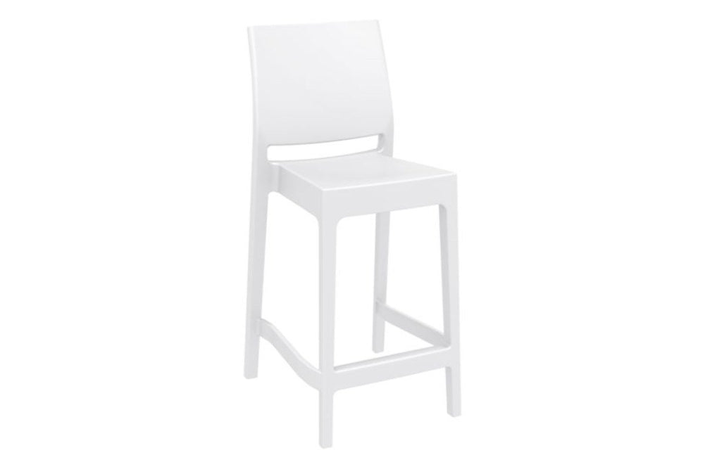 Hospitality Plus Maya Bar Stool - 650mm Seat Height [970H x 400W]-white  