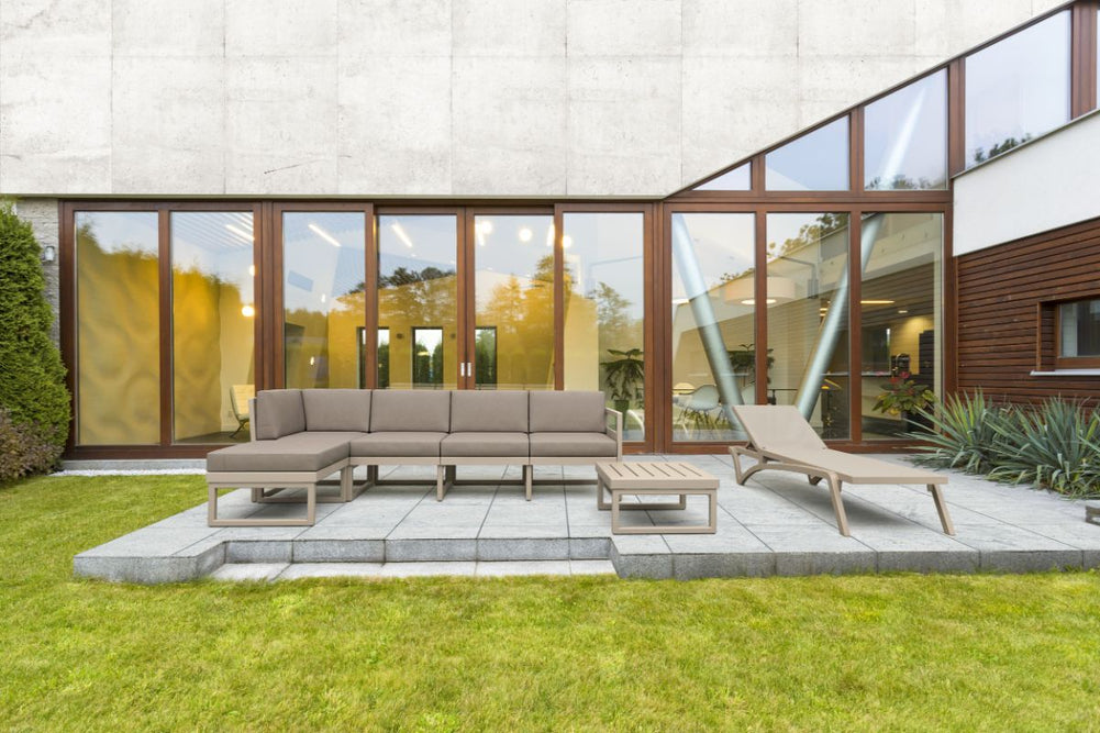 Hospitality Plus Mykonos Outdoor Table-white light brown 