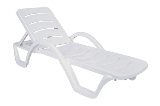 Hospitality Plus Outdoor Sun lounger - Stackable Reinforced Glass Fibre Hospitality Plus white 