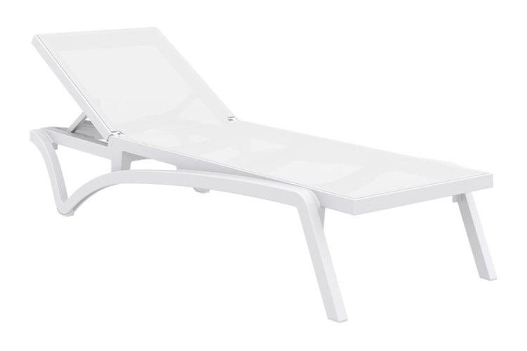 Hospitality Plus Pacific Sun Lounger - Injection moulded, UV-stabilised Hospitality Plus white with white frame 