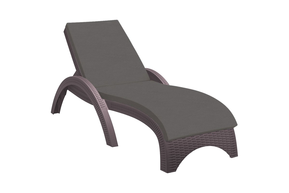 Hospitality Plus Relaxed Sun Lounger - UV-stabilised and Weather-proof Hospitality Plus chocolate anthracite cushion 