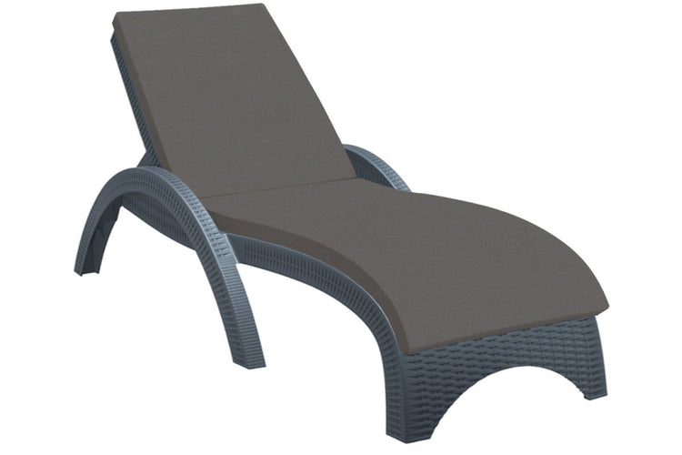 Hospitality Plus Relaxed Sun Lounger - UV-stabilised and Weather-proof Hospitality Plus anthracite anthracite cushion 