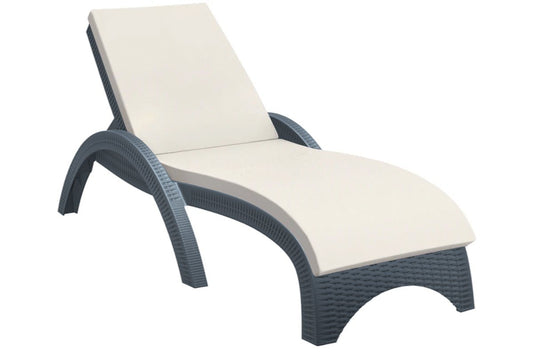 Hospitality Plus Relaxed Sun Lounger - UV-stabilised and Weather-proof Hospitality Plus anthracite beige cushion 
