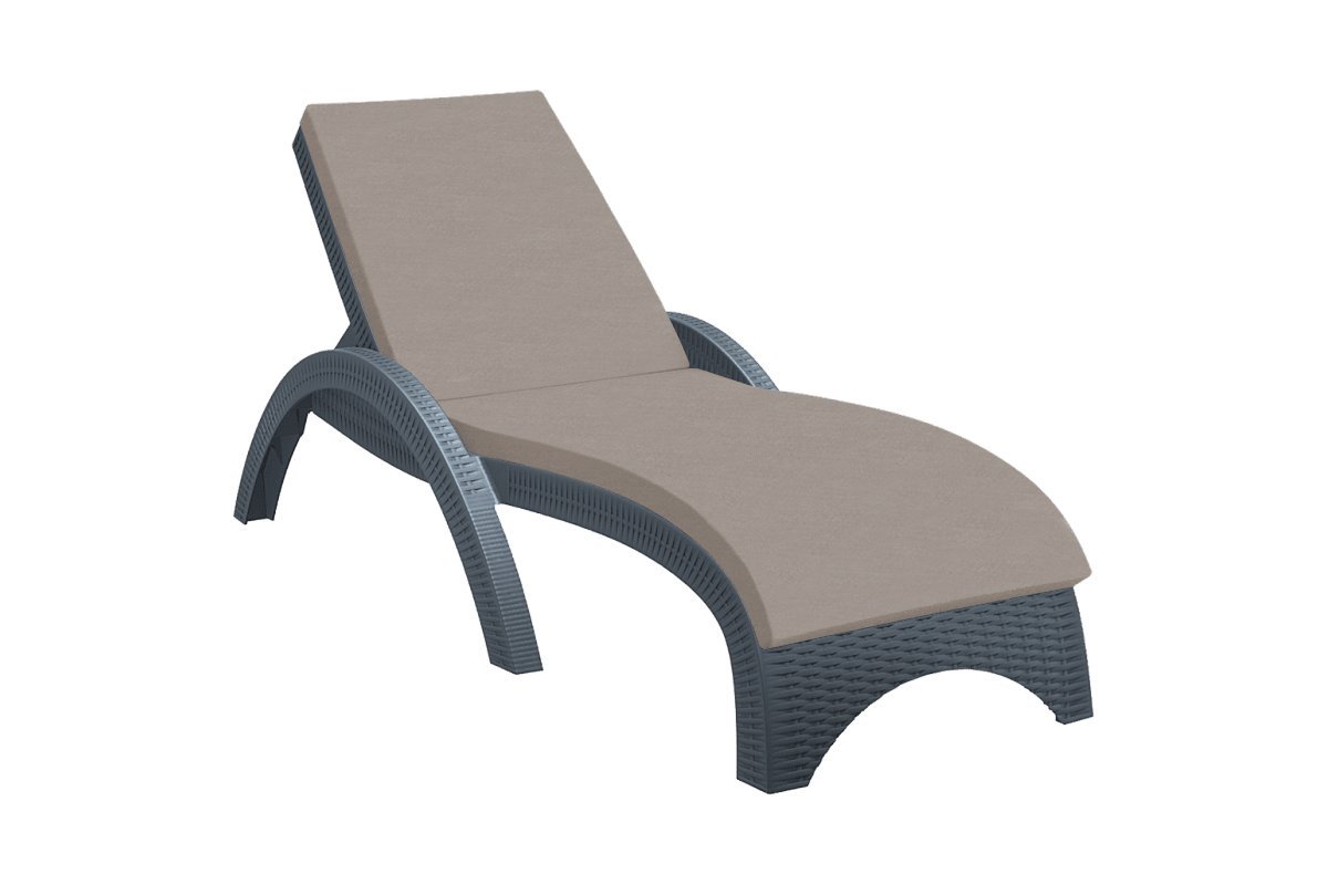 Hospitality Plus Relaxed Sun Lounger - UV-stabilised and Weather-proof Hospitality Plus anthracite chocolate cushion 