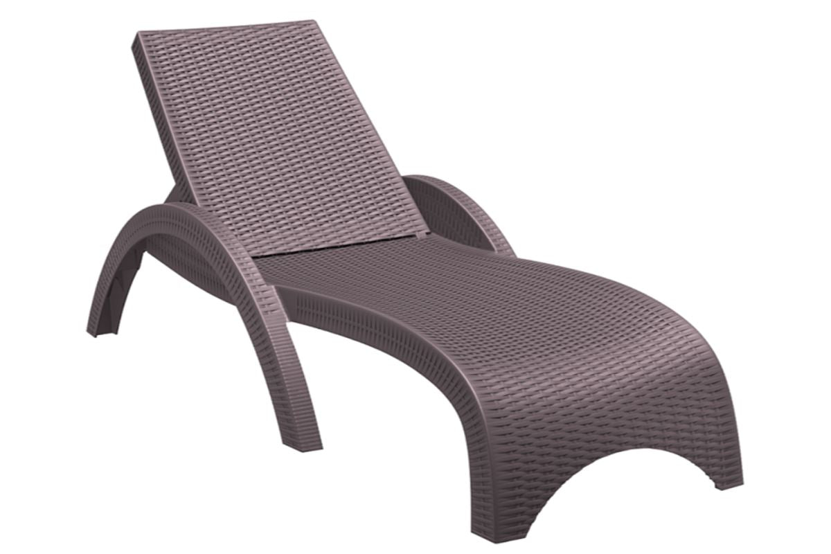 Hospitality Plus Relaxed Sun Lounger - UV-stabilised and Weather-proof Hospitality Plus chocolate none 