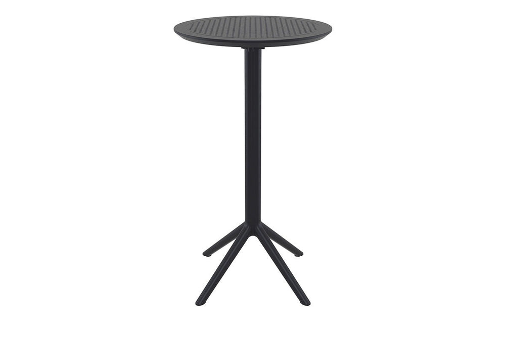 Hospitality Plus Siesta Sky Folding Bar Table - Round [600mm]-black  