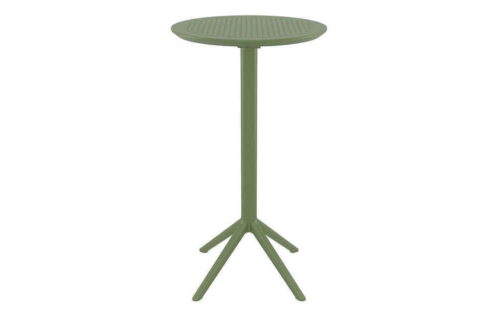 Hospitality Plus Siesta Sky Folding Bar Table - Round [600mm]-olive green  