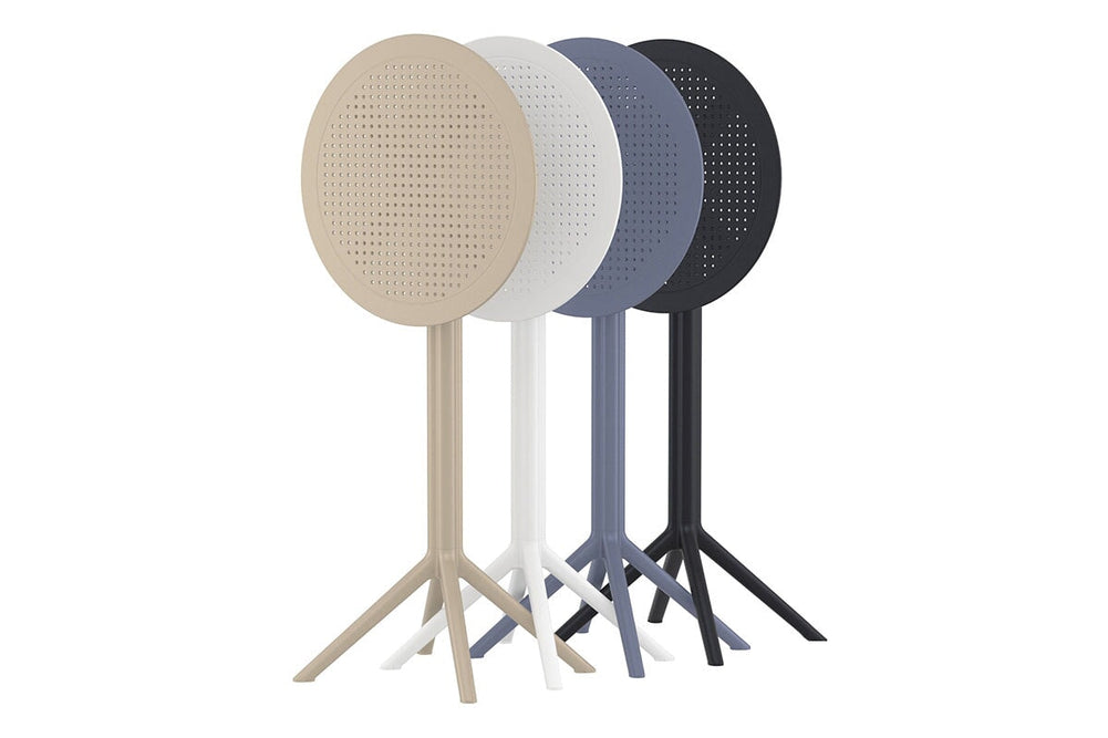 Hospitality Plus Siesta Sky Folding Bar Table - Round [600mm]-black  