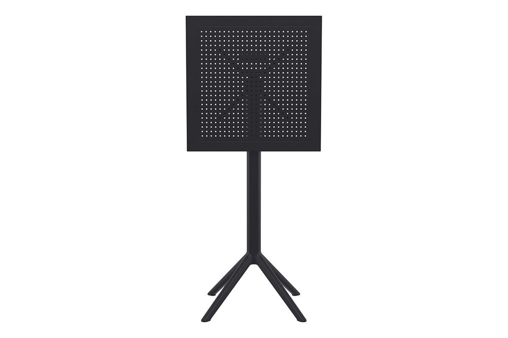 Hospitality Plus Siesta Sky Folding Bar Table - Square [600L x 600W]-black  