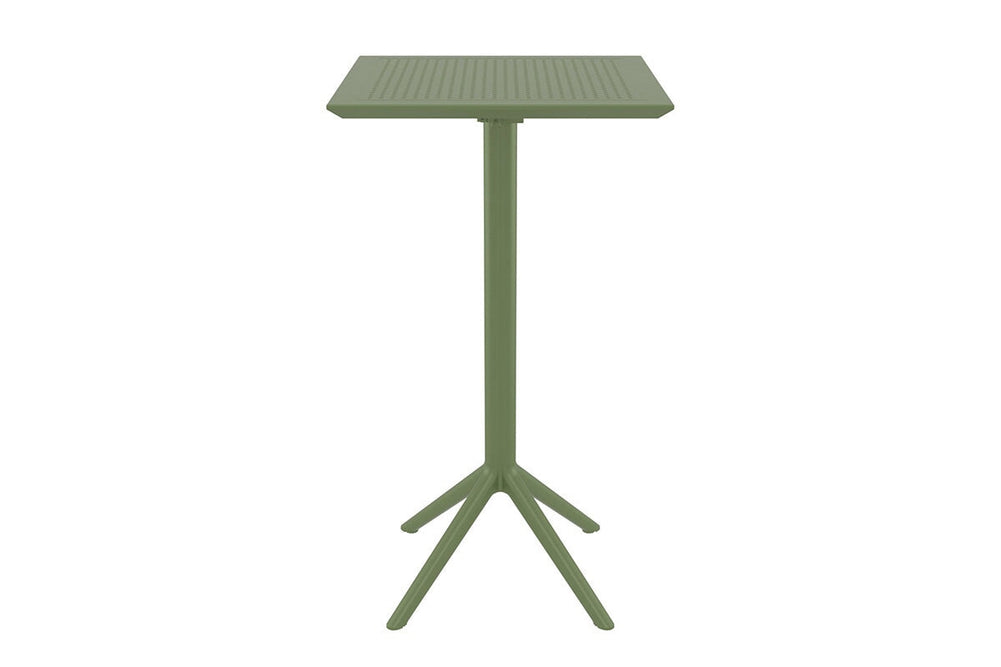 Hospitality Plus Siesta Sky Folding Bar Table - Square [600L x 600W]-black  