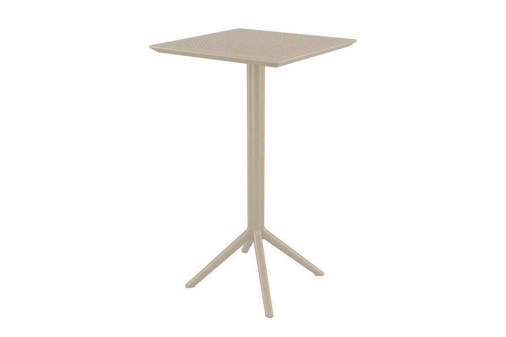 Hospitality Plus Siesta Sky Folding Bar Table - Square [600L x 600W]-taupe  