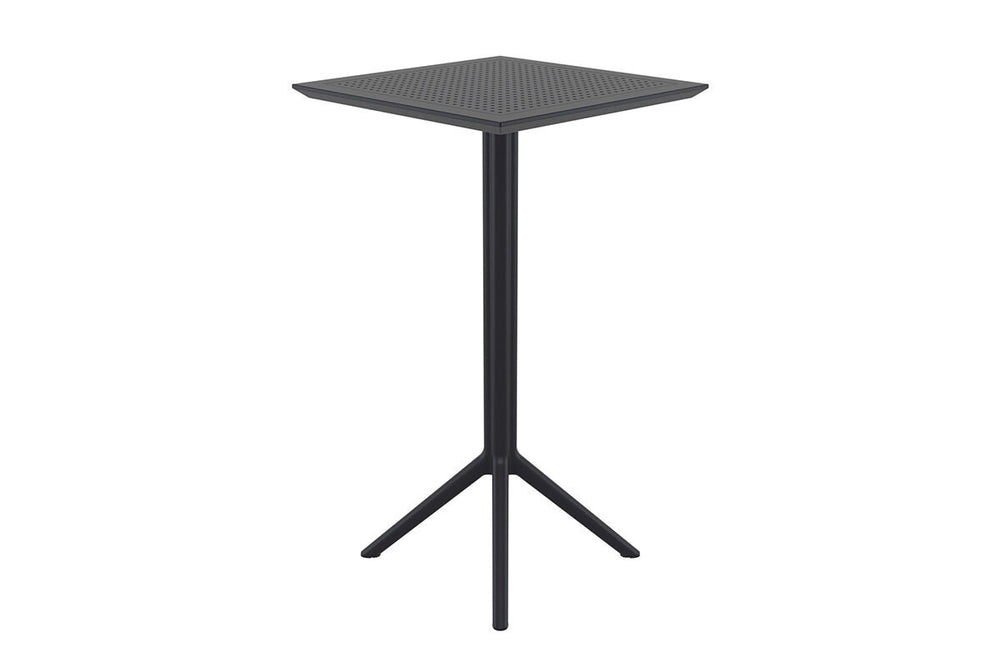 Hospitality Plus Siesta Sky Folding Bar Table - Square [600L x 600W]-black  