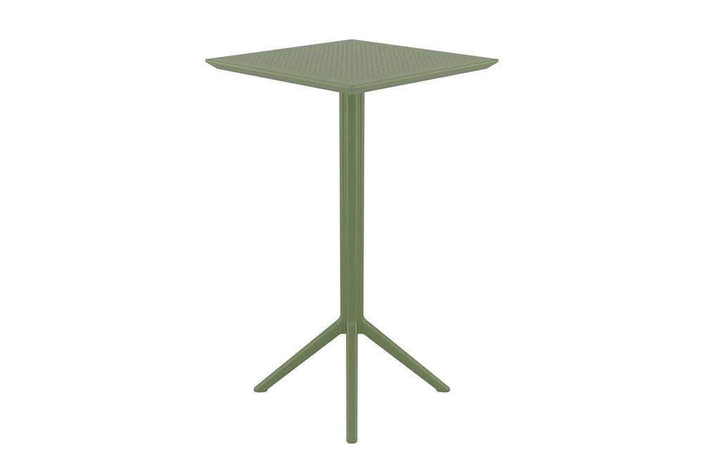 Hospitality Plus Siesta Sky Folding Bar Table - Square [600L x 600W]-black  