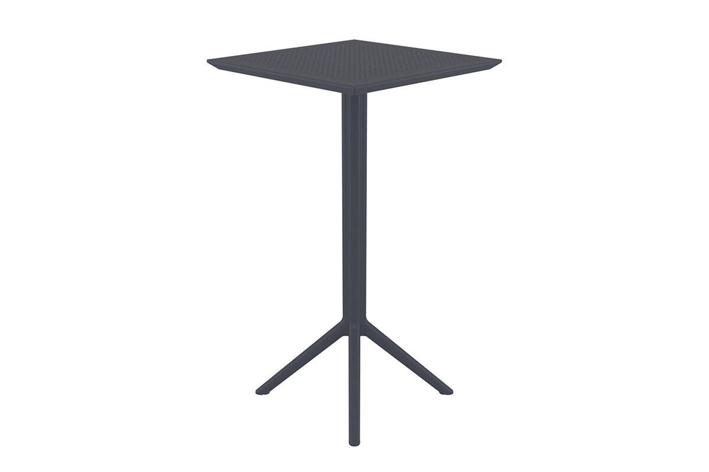 Hospitality Plus Siesta Sky Folding Bar Table - Square [600L x 600W]-black  