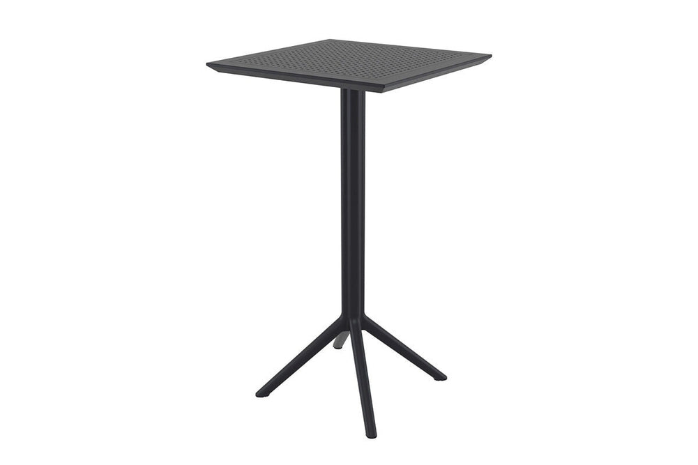 Hospitality Plus Siesta Sky Folding Bar Table - Square [600L x 600W]-black  