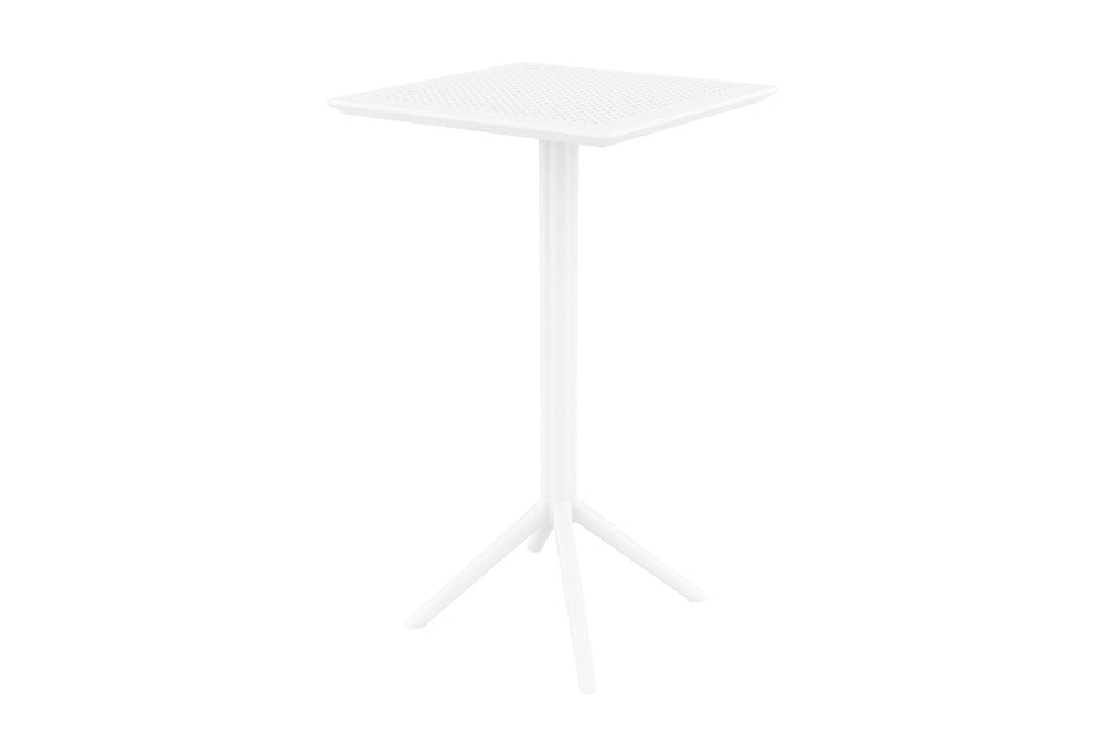 Hospitality Plus Siesta Sky Folding Bar Table - Square [600L x 600W]-white  