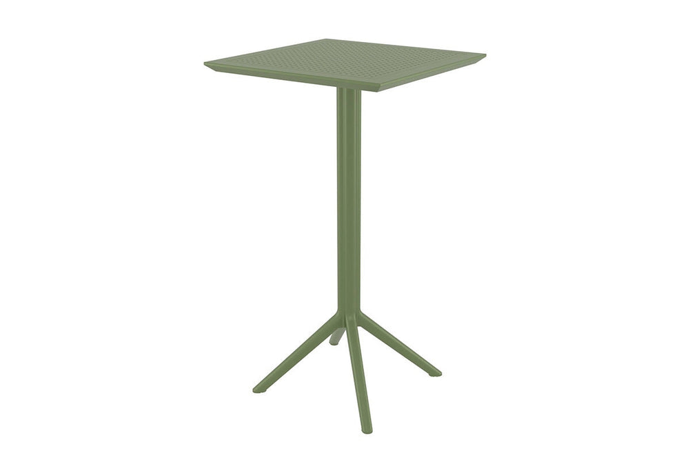 Hospitality Plus Siesta Sky Folding Bar Table - Square [600L x 600W]-olive green  