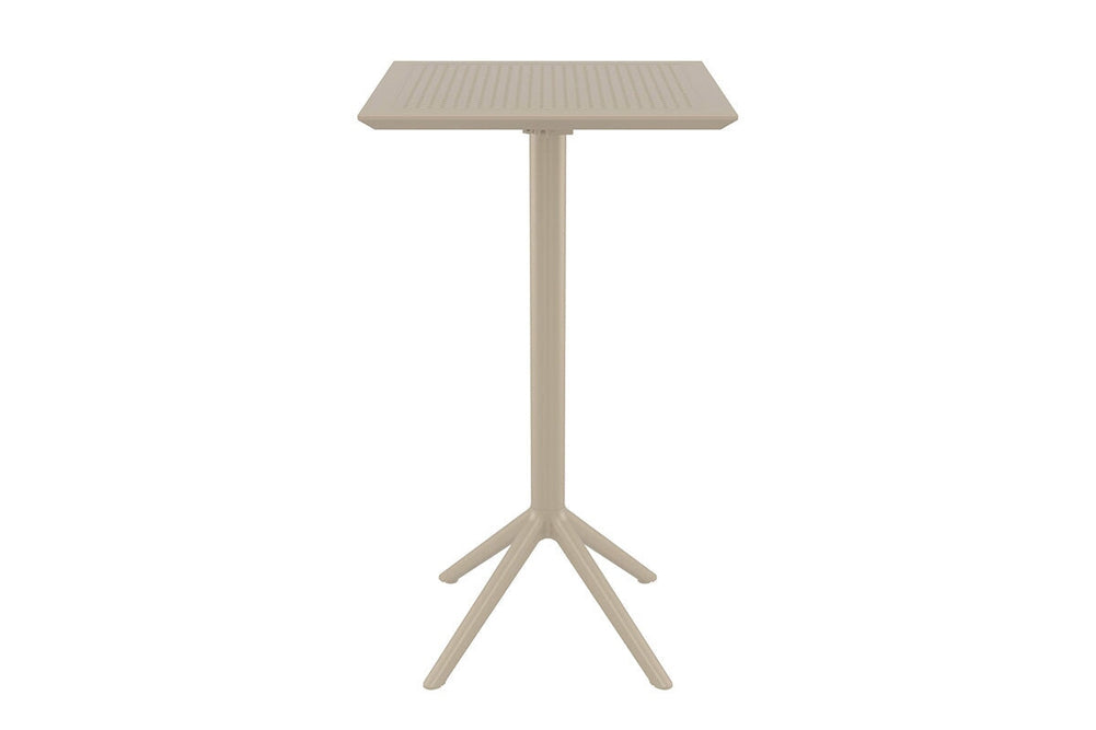 Hospitality Plus Siesta Sky Folding Bar Table - Square [600L x 600W]-black  