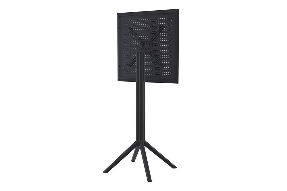 Hospitality Plus Siesta Sky Folding Bar Table - Square [600L x 600W]-black  